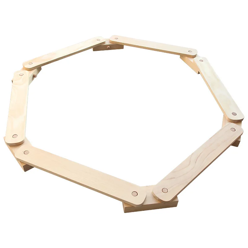 Wooden balance beam and stepping stone Children's toddler Adjustable balance board Foldable wooden beam toy