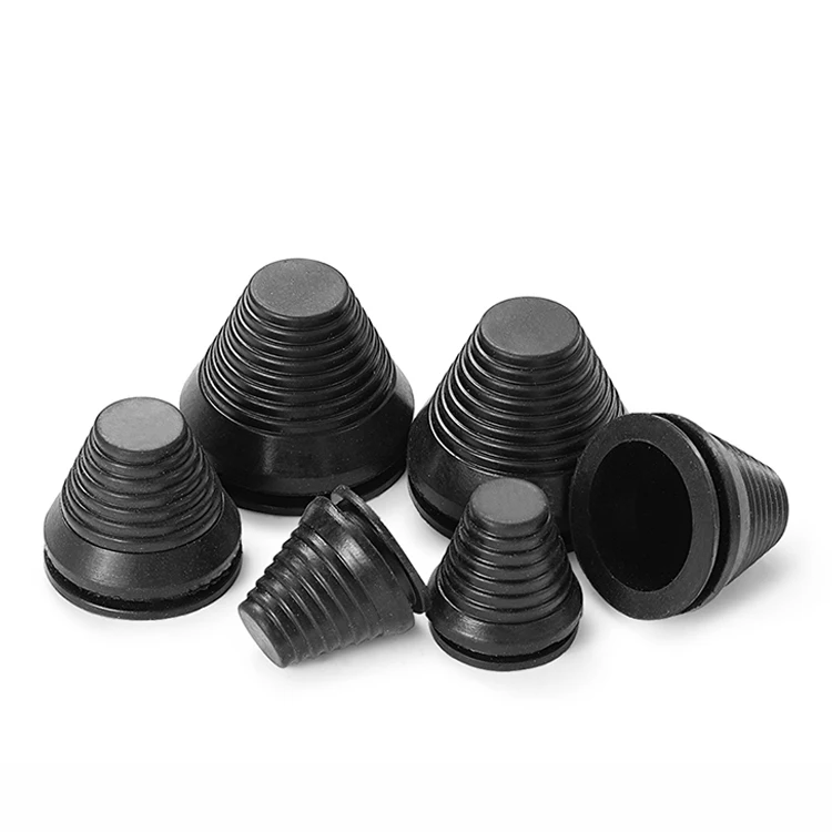 Peijian 10mm~300mm Black Rubber Tower Type Wiring Grommets Coil Dust Covers Plugs Tapered Cable Protector Firewall Hole Plug