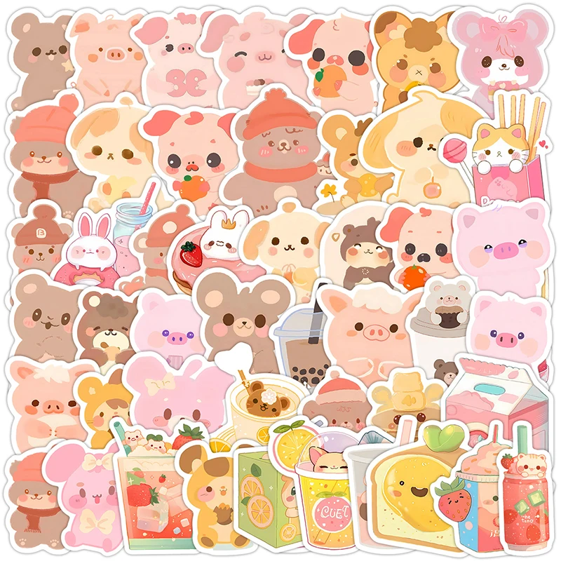 

50 шт. Q-стиль животные граффити наклейки DIY украшения альбом гитара чашка воды скейтборд мультяшный стиль креативные наклейки детские игрушки