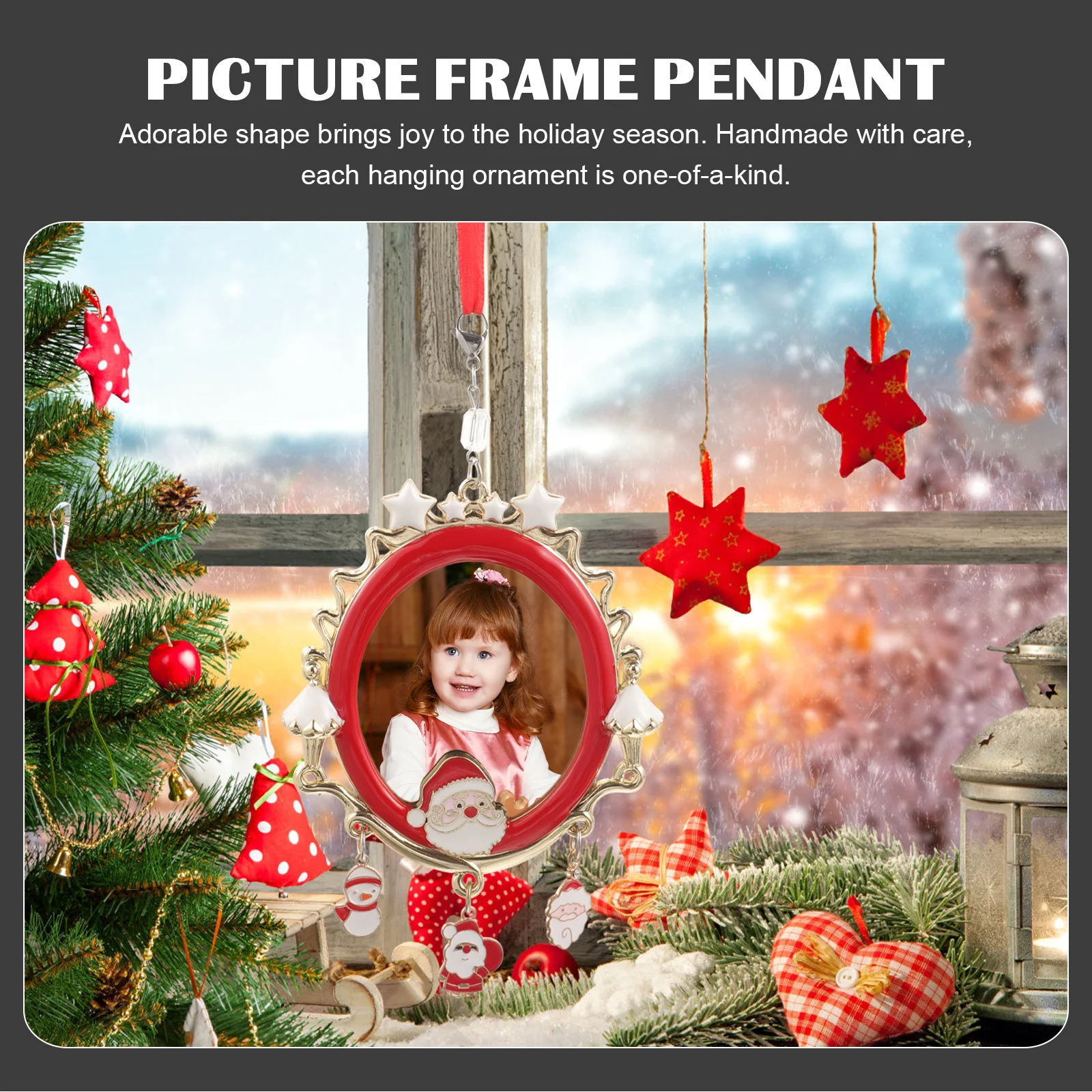 

Christmas Tree Metal Hanging Decoration Photo Frame Curtain Adorable Pendant Wall Decorations
