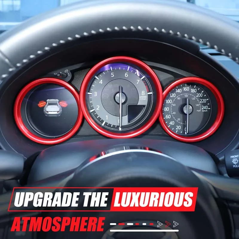 Für Mazda MX-5/Fiat 124/Abarth 124 ab Baujahr 2016, Armaturenbrett-Displayrahmen, Dekorativer Ring, Auto-Innenausstattung, Aluminiumlegierung – Detail 14