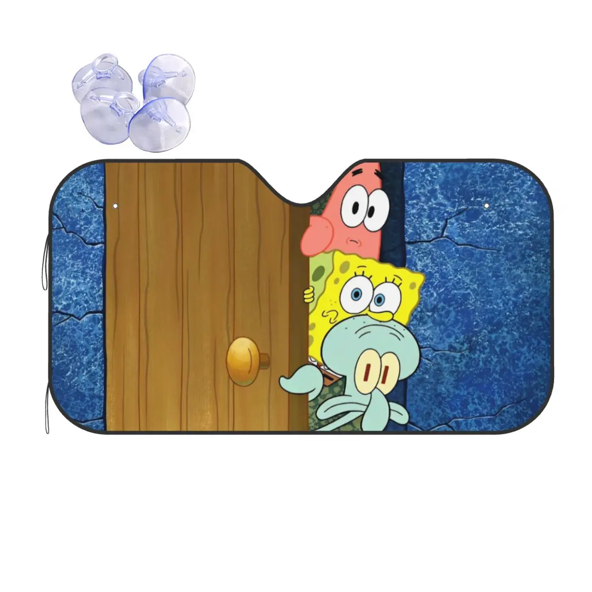 Kawaii SpongeBobed Cartoon Personality Sunshade Windscreen 70x130cm Foils Car Sunshade UV Protector