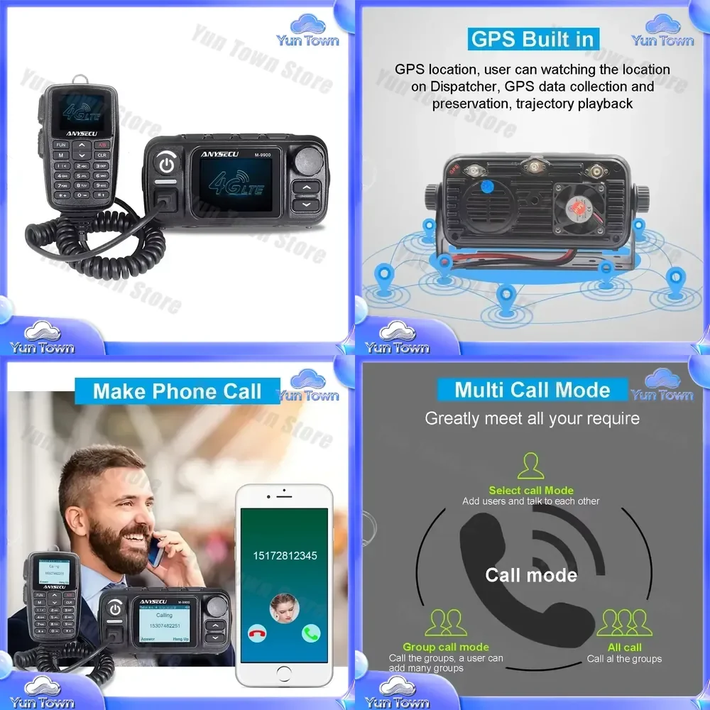 25W High Power Mobile Radio for M-9900 POC Analog Car Radio for M9900 UHF VHF Linux System Compatible with RealPTT Two Way