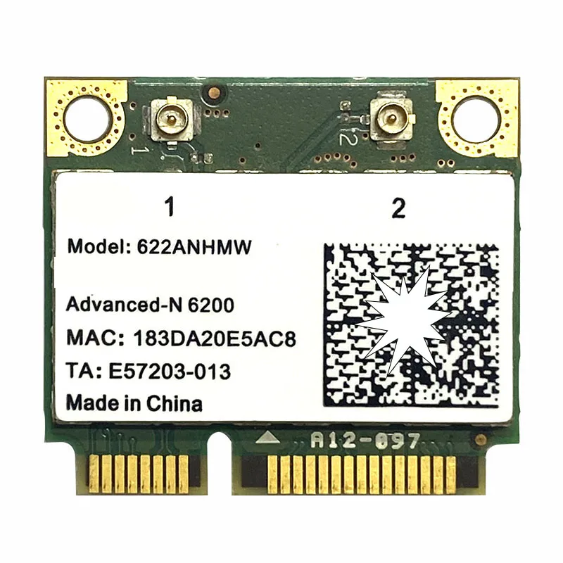 Centrino Advanced-N 6200 622ANHMW 6200AGN half Mini PCI-E 300Mbps dual band 2.4G/5GHZ WIFI Wireless card
