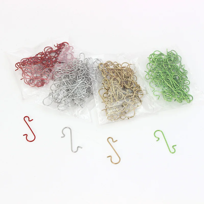 50Pcs Christmas Ornament Hooks Xmas Tree Decor Hanger Hook Stainless Steel S-Shaped Hook Birthday Party Supplies Home Accessory