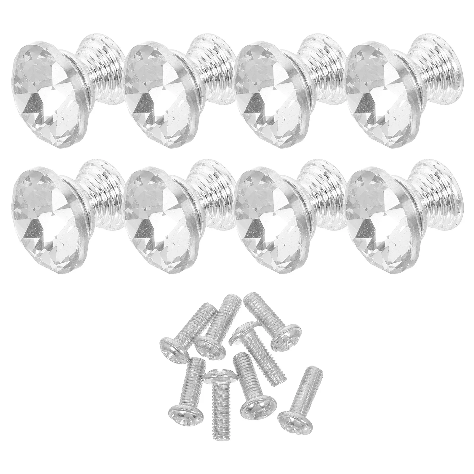 

8Pcs Diamond Cabinet Knobs Single Hole Pulls Decorative Handles for Dressers Drawers Wardrobes Bathroom Cabinets Plastic