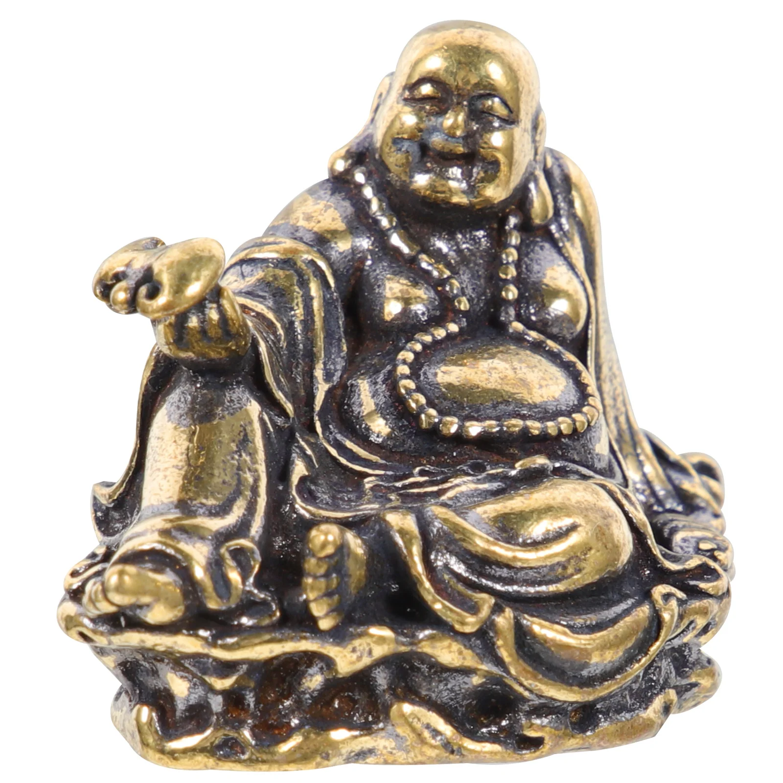 

Sturdy Brass Blessing Buddha Statue for Office Home Use Flat Bottom Design Tabletop Decoration Style Sacrifice Ornament