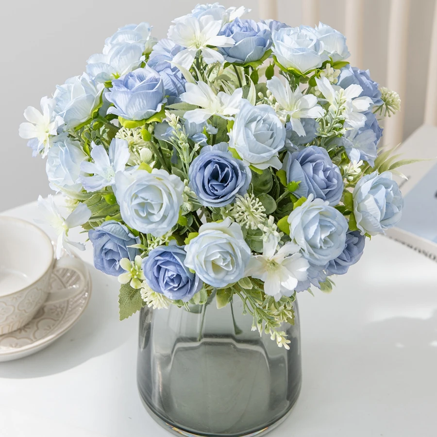 5 Stück Künstliche Blumen Bestickte Kugeln Hochzeit Heim Zimmer Tisch Festival Dekoration Brautstrauß Outdoor Garten DIY Geschenk Requisite – Detail 1