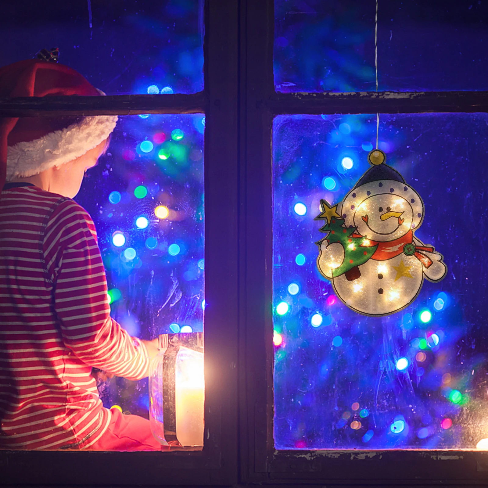 

2023 New Christmas Suction Cup Snowman Theme Decorative Lamp For Home Office Party Suction Light Portable Night Light