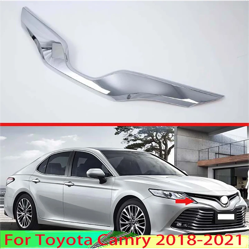 For Toyota Camry 2018 2019 2020 2021 Car Decoration ABS Chrome Front Center Mesh Grille Grill Cover Radiator Strip Trim