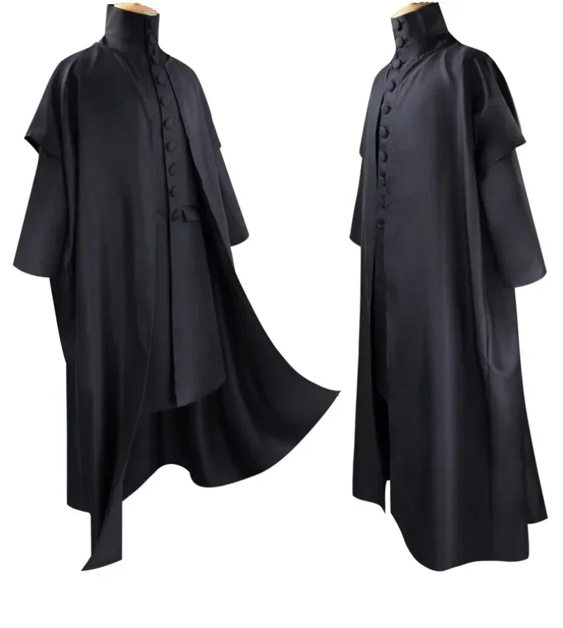 Profesor Snape kostium dla dorosłych mężczyzn czarny płaszcz koszule garnitury Deluxe strój Cosplay szata kostium Cosplay na Halloween