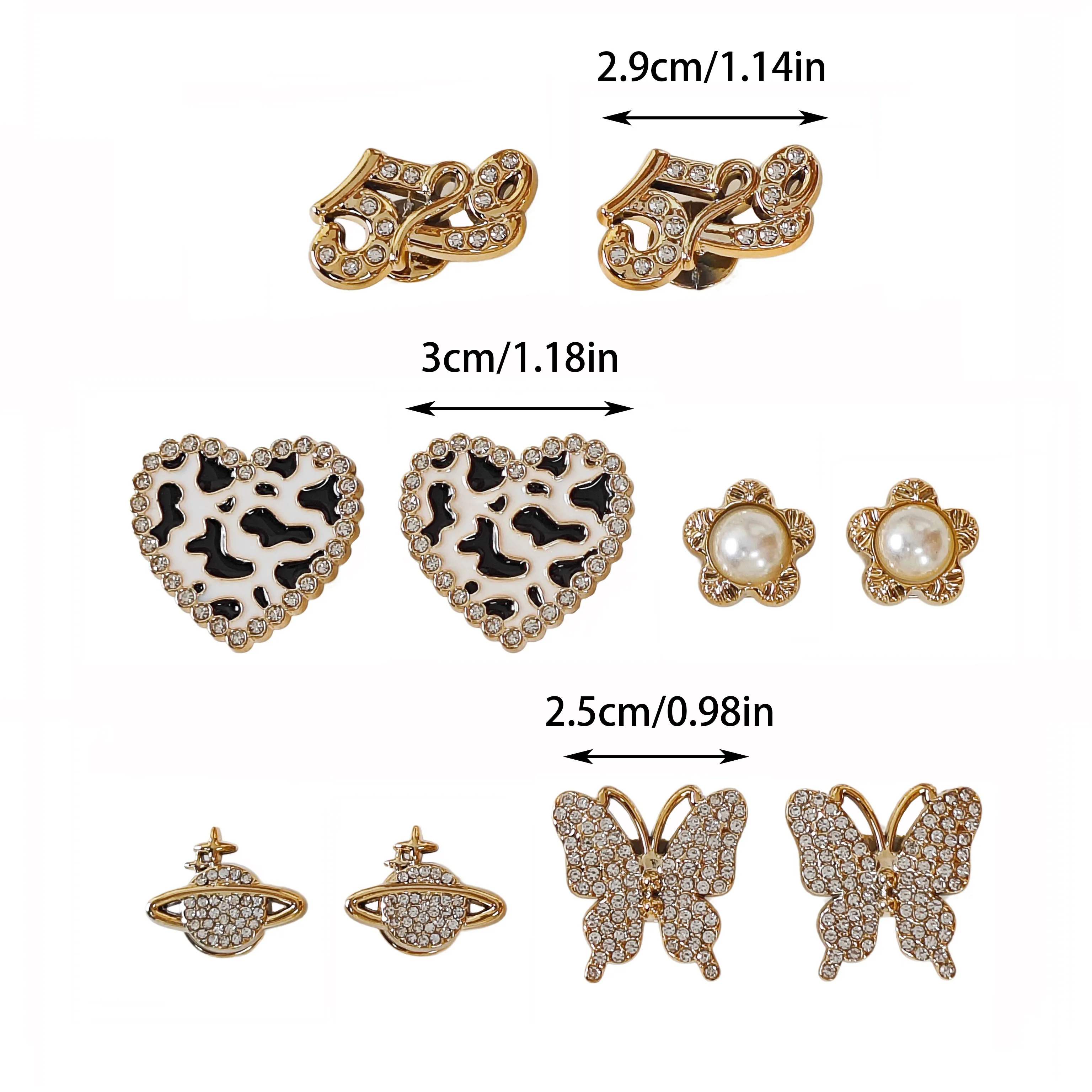 10Pcs DIY Shoe Decoration Charms Shiny Leopard Print Hearts, Numbers, Butterflies, Planets, Flower Decoration Clips, Non-Metal Lightweight Material, Y2K Fashion Versatile Cute Personality Accessories for Men and Women, Suitable for Eva Beach Shoes, Sandals, Removable Shoe Decorations, Holiday Gifts