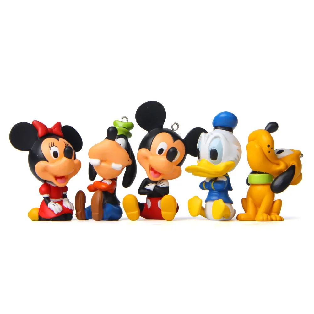 5 Kinds Disney Key Chain Mickey Mouse Donald Duck Miniature Action Figures Keychains Daisy Goofy Minnie Bag Pendant Dolls Toys