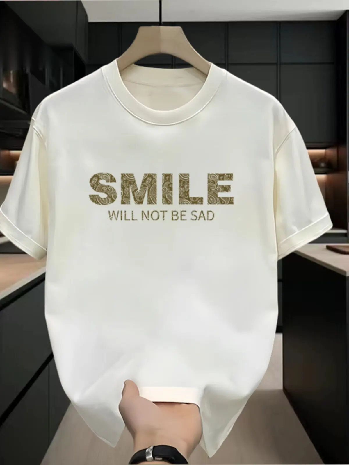 

2026 Trendy Letter Graphic T-Shirt - American Retro Print - Men's Short Sleeve Summer Trendy Round Neck Pure Cotton T-Shirt