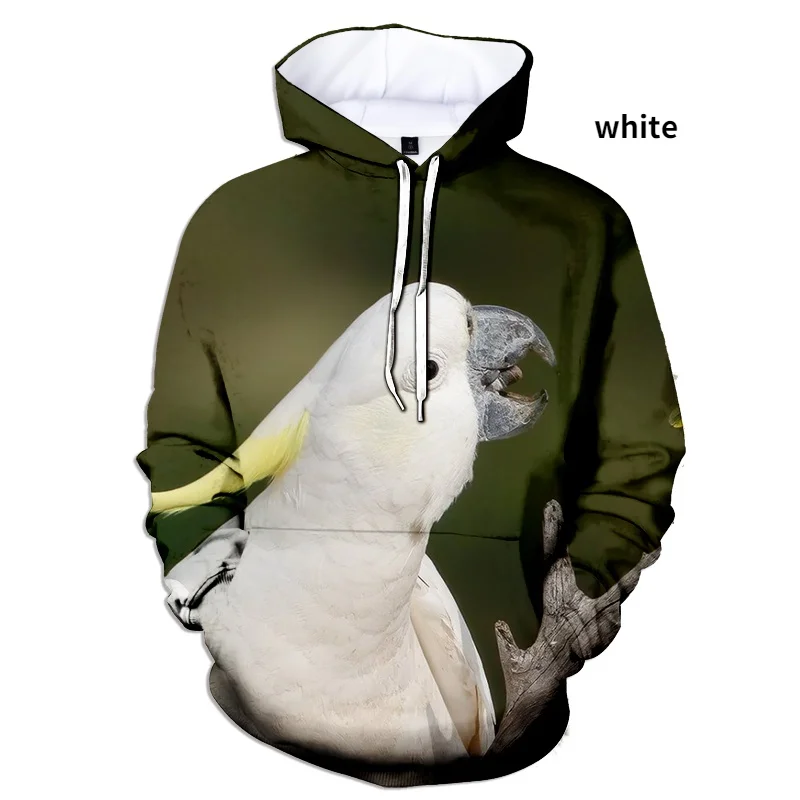 

2022 New Cute Parrot 3D Print Hoodie Animal Pattern Fun Fashion Hugh Pullover S-4XL