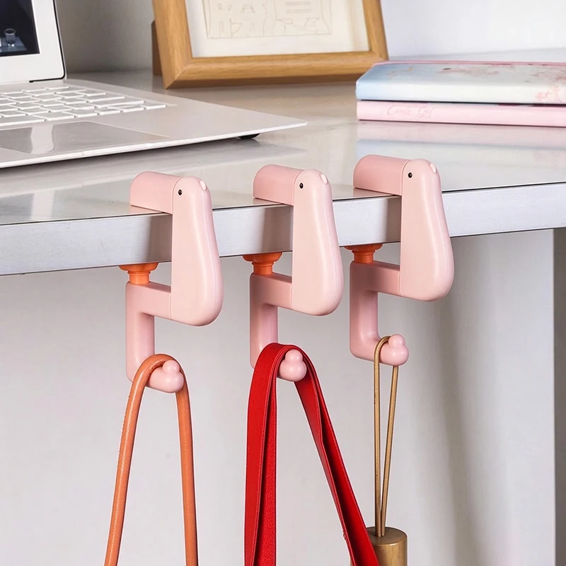 Desk Side Bag Hook Adjustable Table Edge Backpack Hanger Portable Heavy Duty Bag Holder For Student Classroom Office Use