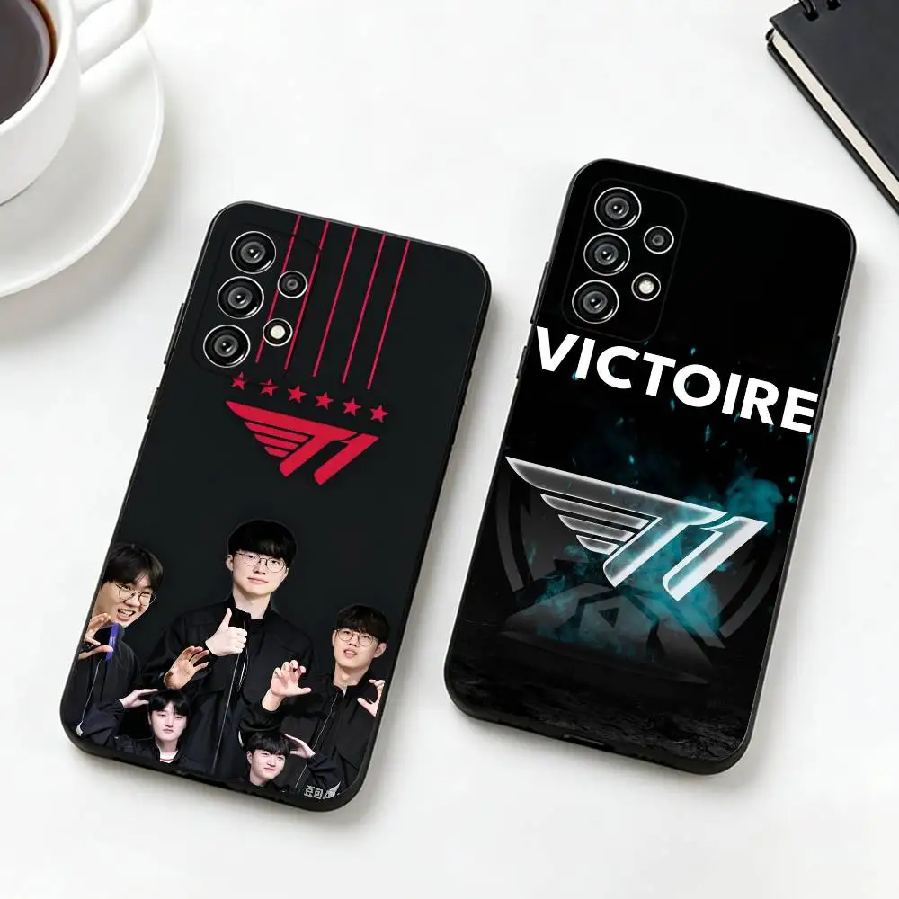 Cool t-T1 E-gaming Design  Phone Case For Samsung S25,S24,S21,S22,S23,S30,Ultra,S20,Plus,Fe,Soft Silicone Black Cover