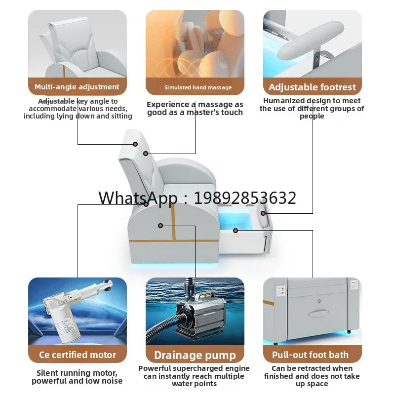 AA  Spa Salon Electric Eyelash Nail Sofa Foot Bath Chair Beauty Salon Nail Shop Eyebrow Tattoo Foot Care Reclining Chair