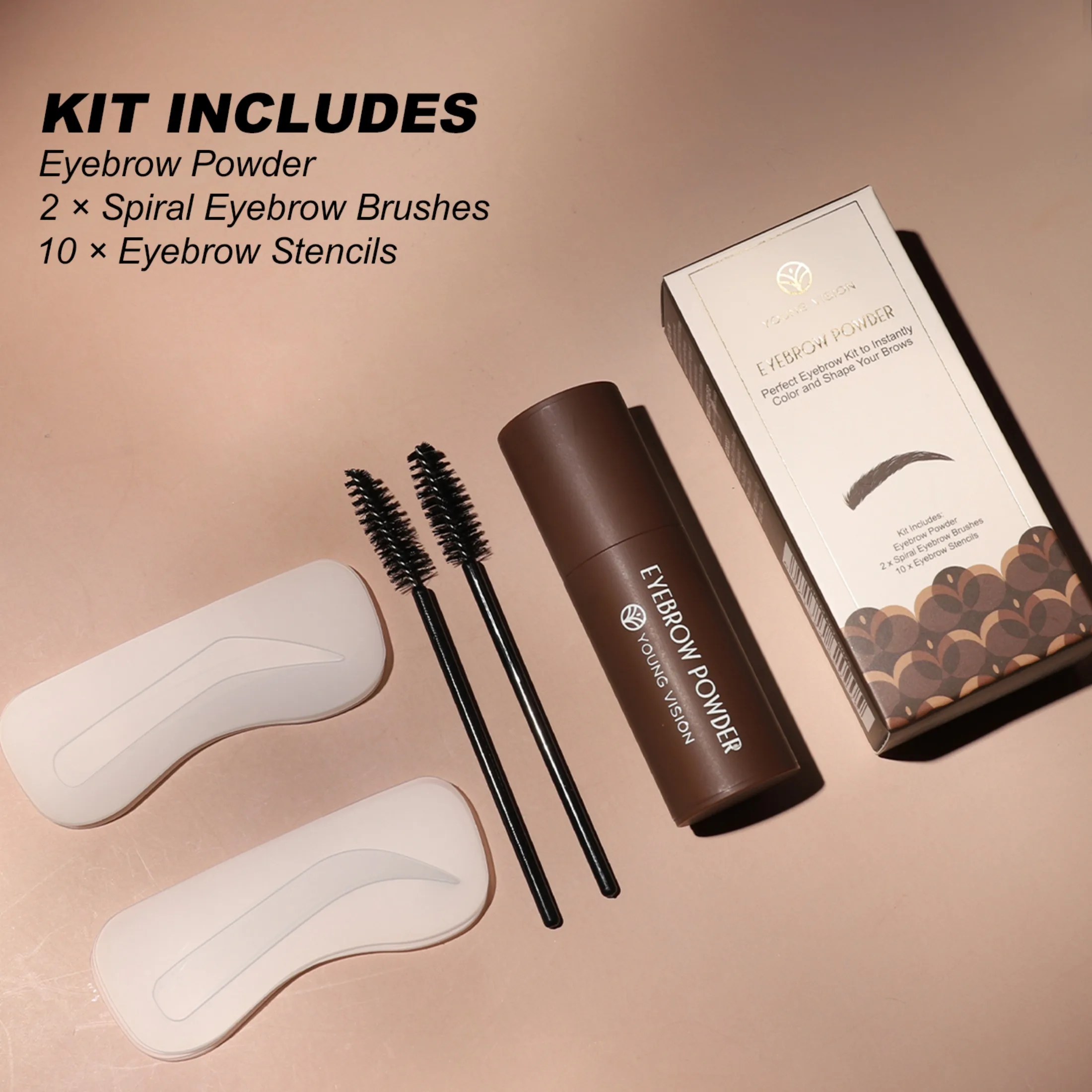 Eyebrow Stamp Kit Hair Line Powder Facial Shaping Shadow Powder Multifunctional Eyebrow Powder Includes Brush