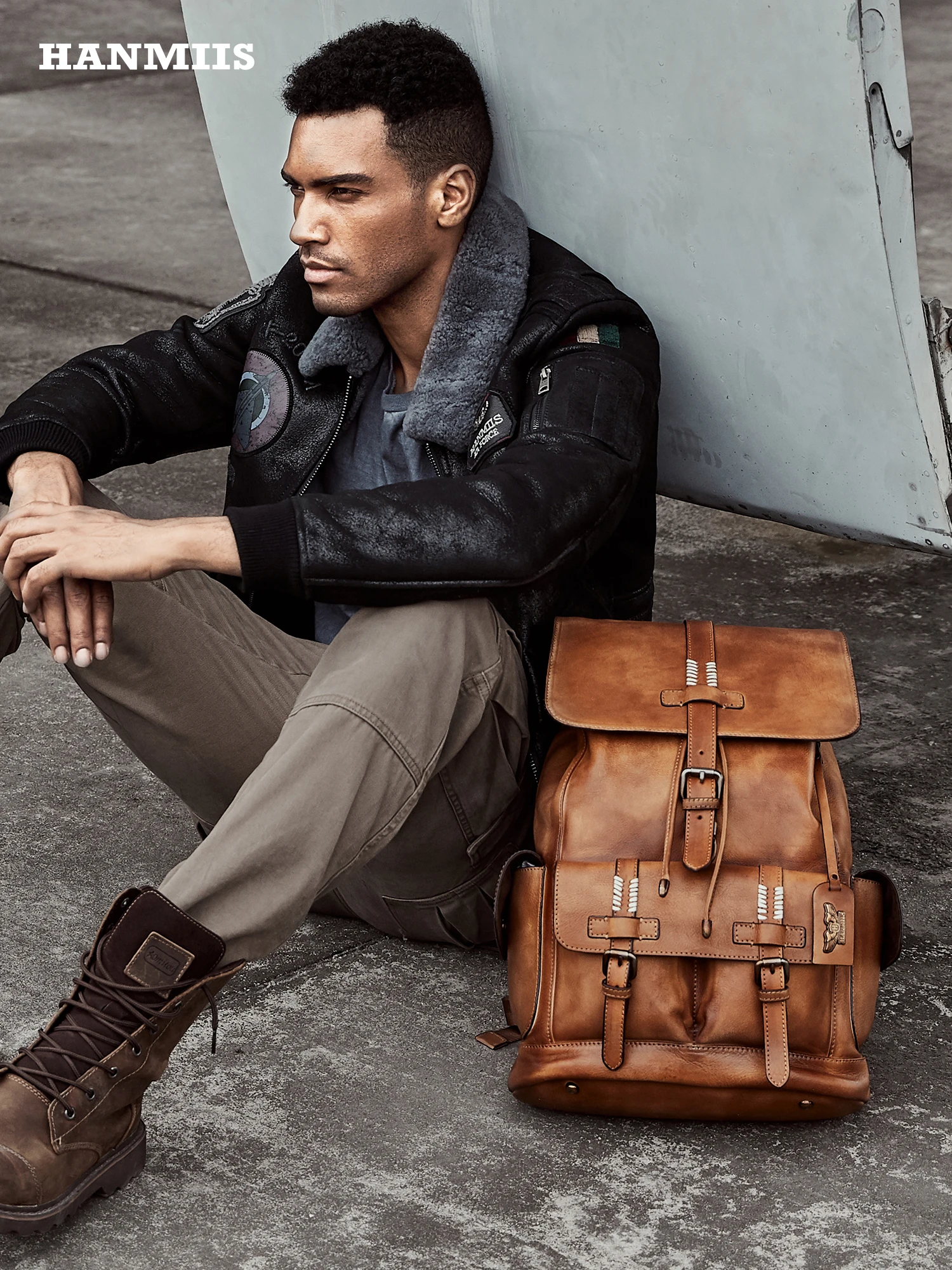 HANMIIS New Full-Grain Leather Large-Capacity Backpack & Travel Bag | Premium Men's Business Laptop Rucksack & Weekender Daypack