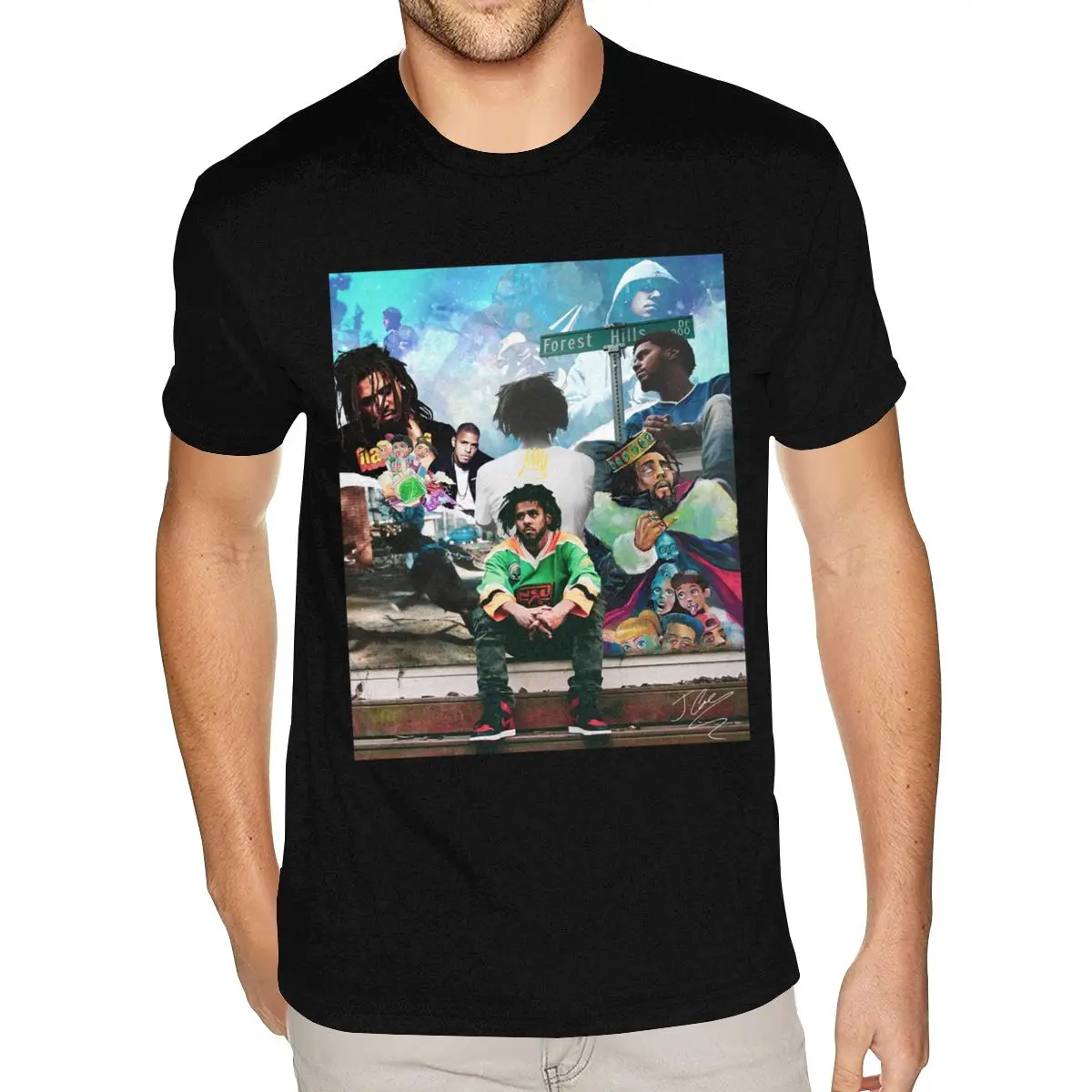 

Short Sleeve Round Neck Organnic Cotton J.Cole Mural Shirt 100% Cotton Mens S Tee
