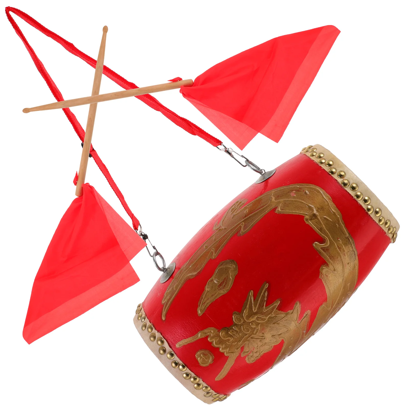 

Dragon Pattern Waist Drum 11CM Cowhide Student Kids Portable Adjustable Strap Wood Body Cultural Music Instrument Gift