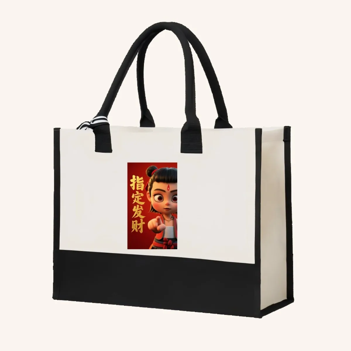 Nezha 2026 وصول جديد موضة عملية واسعة قابلة لإعادة الاستخدام حمل حقيبة نمط طباعة 2 لهجة الثقيلة حقيبة كتف كبيرة لجميع D