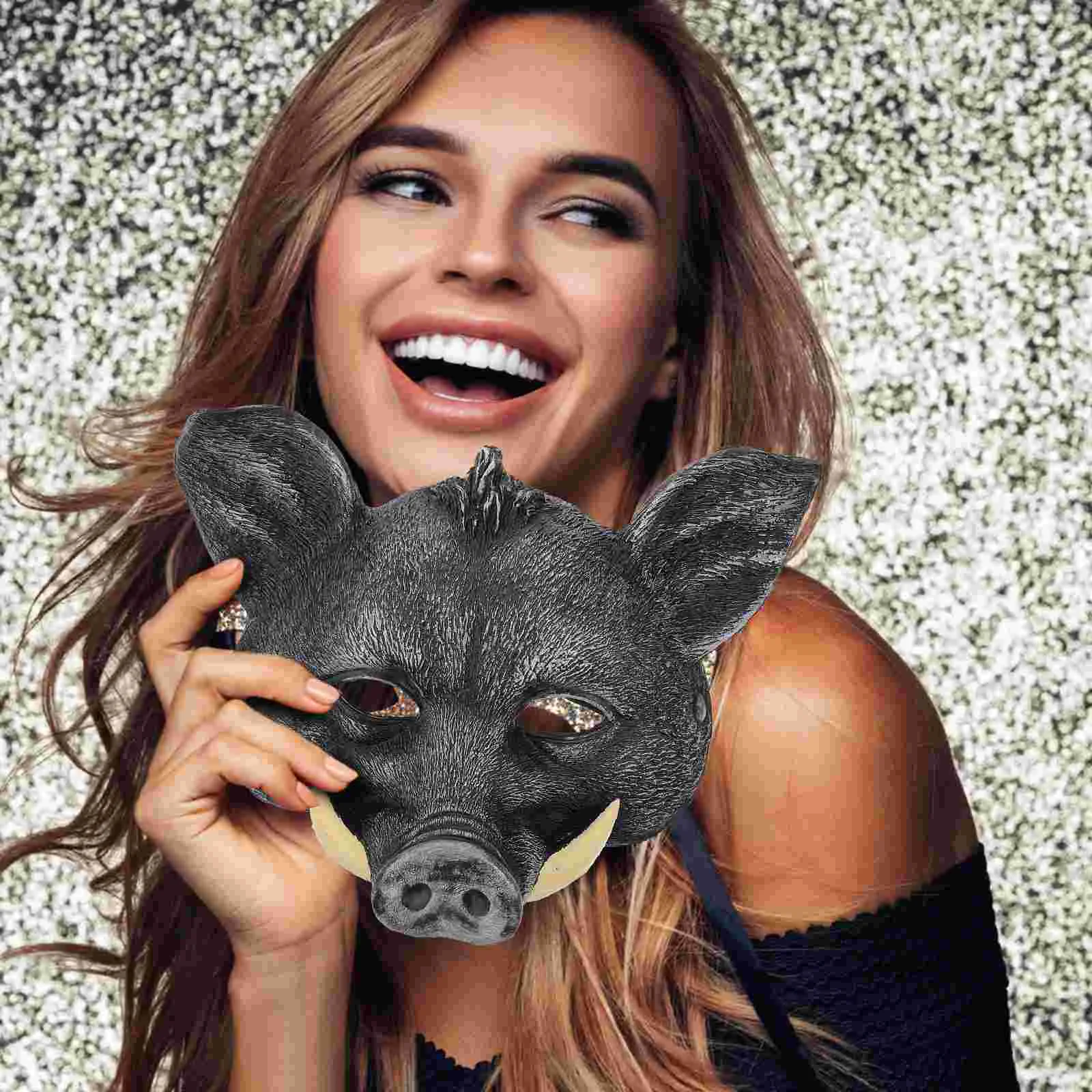 

Clothing Wild Boar Mask Miss Man The Halloween Decorations Costume Accessories Masquerade Cosplay Pu Animals Party Prop