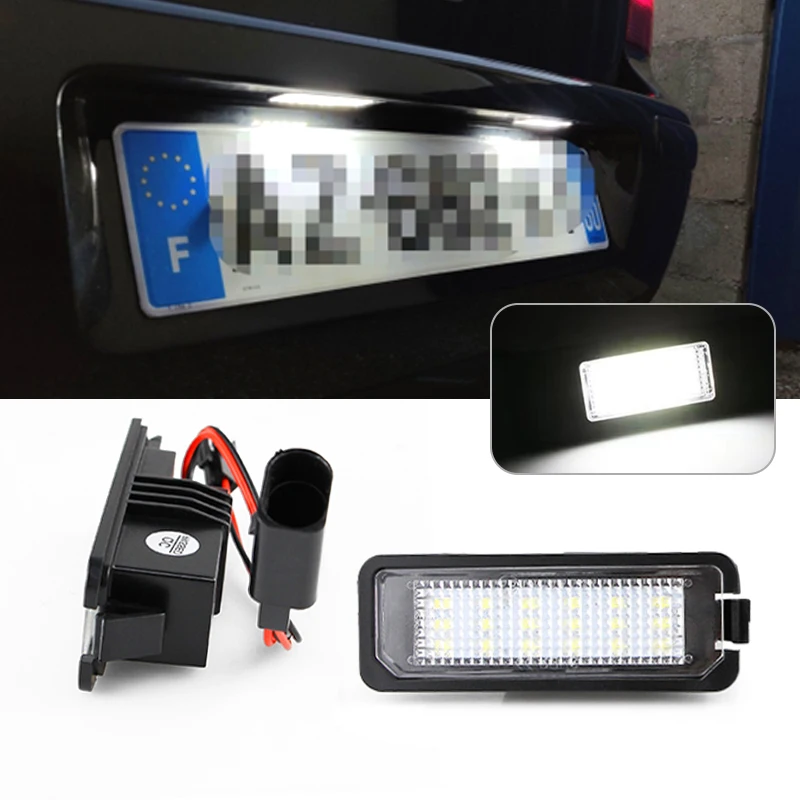 2pcs Car LED Number License Plate Light LED License Lamp For VW GOLF 5/6/7 Polo Derby Scirocco OEM No. 3D0943021A 1J6943021B