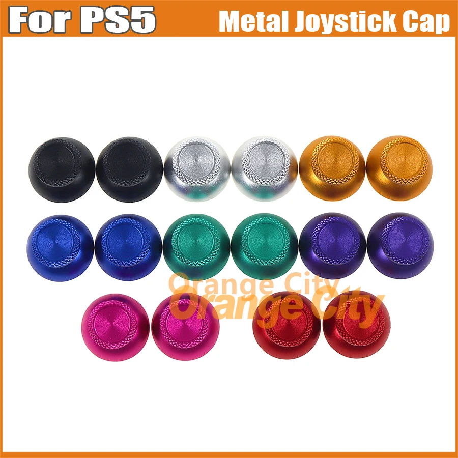 50Pairs For PS5 Metal Analog Joystick thumb Stick Grip Cap Rocker Controller Gamepad Thumb Metal Mushroom Cap Replacement