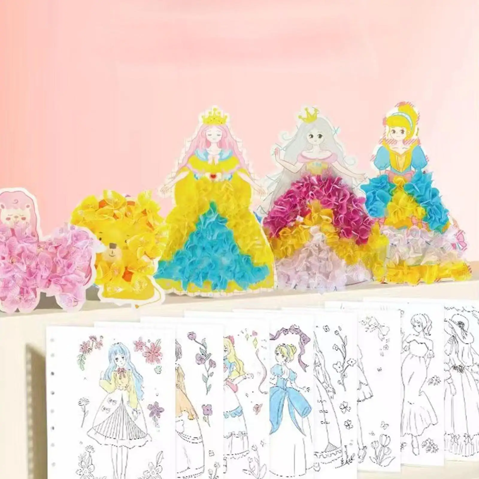 Princess Sticker Books, DIY Craft Educational Toys, Activity Book for Kids, Dress up Sticker Book for Road Trips
