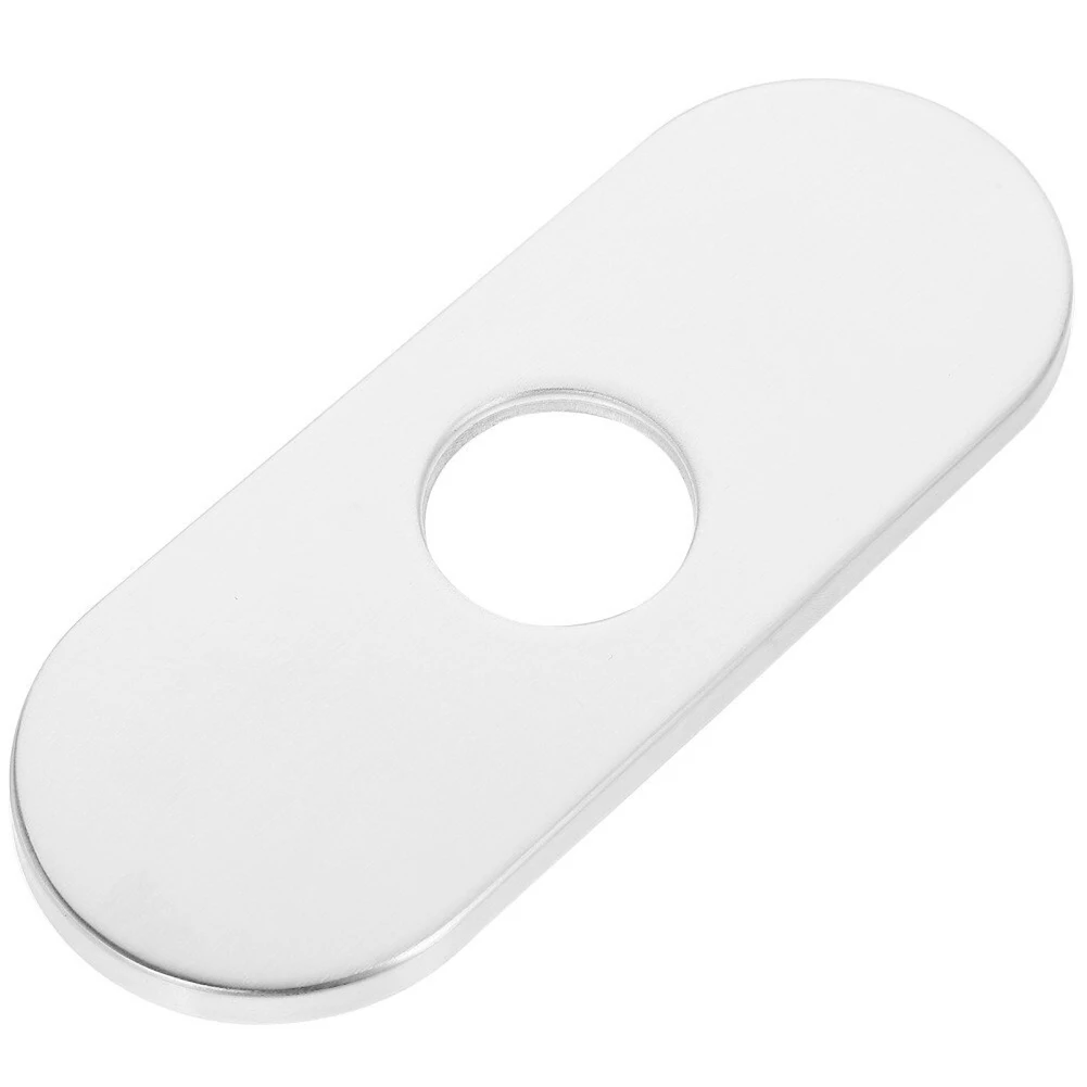 Deck Plate Faucet Hole Cover Sturdy Material Sleek Design 160*63 Mm 304 Stainless Steel Easy Installation Silver Color