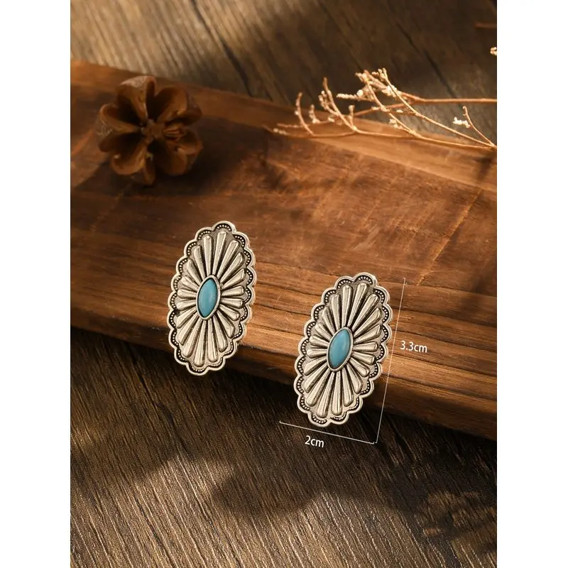 أقراط نسائية على الطراز القبلي الهندي العتيق على الطراز البوهيمي العرقي مجهزة بإكسسوارات وهدايا مجوهرات رائعة