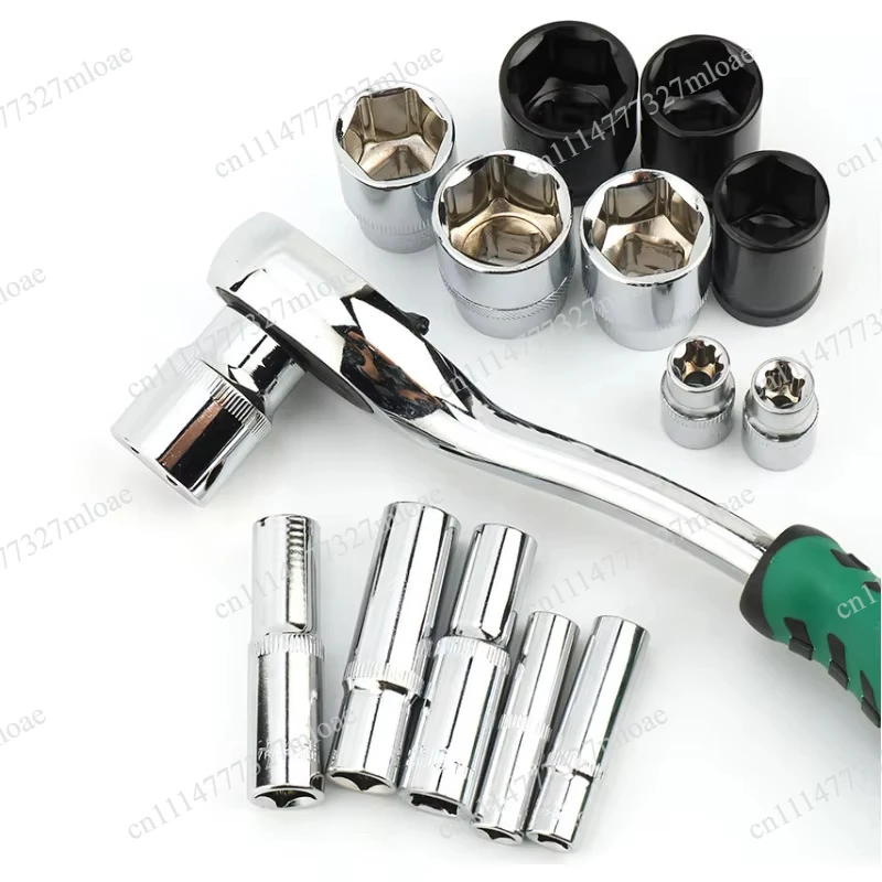 A 172-piece automotive repair sleeve kit with ratchet wrench and extension rod, a tool kit for automotive repair