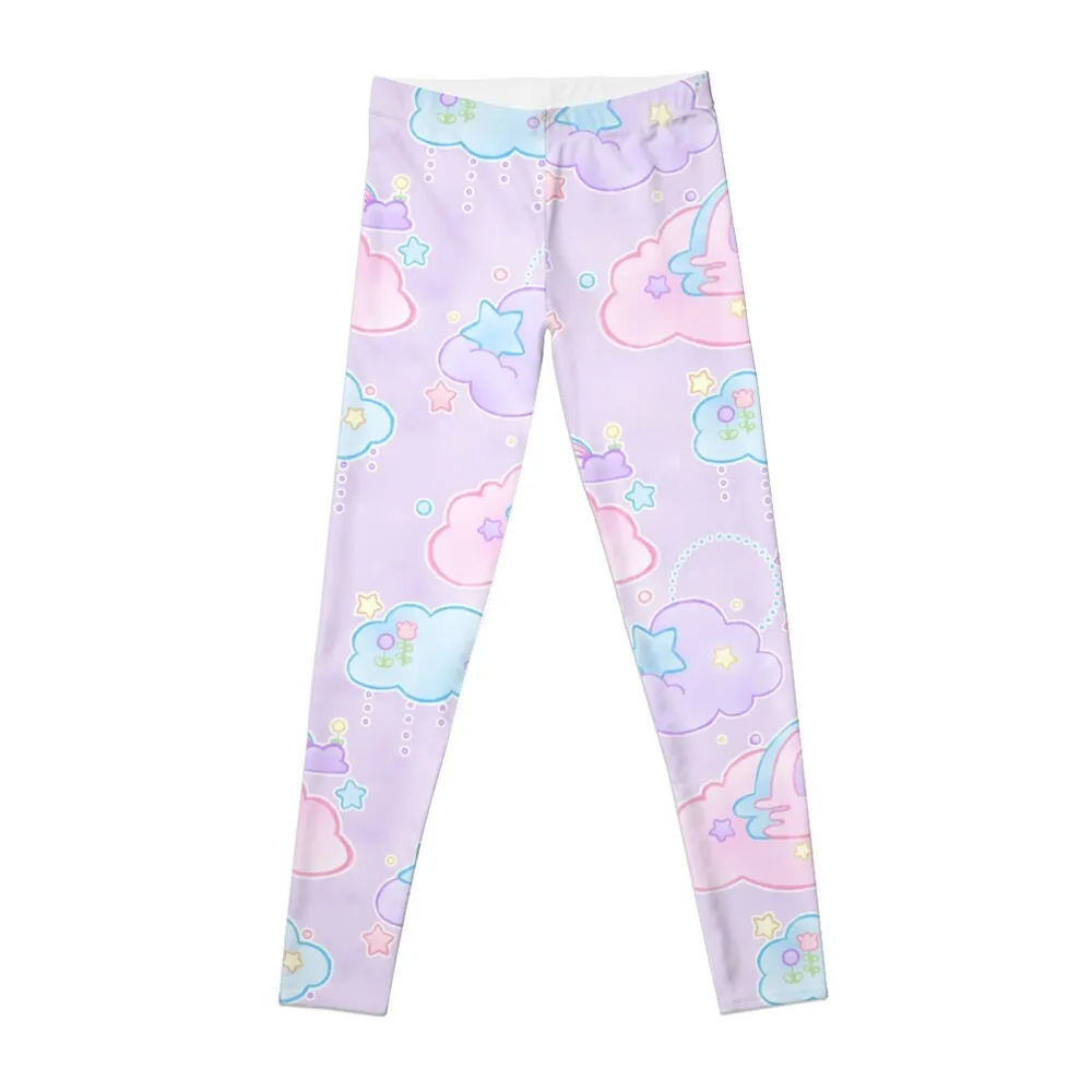 Pastel Dreamy Clouds All Over - Cute Kawaii Art Leggings Jogger pants women leggings women