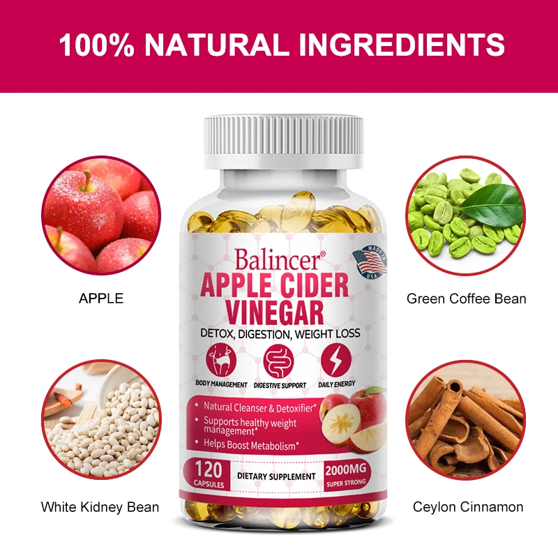 Aceto di sigido di mele con magnesio, tè verde, gestione del peso, digestione, disintossicante, metabolismo, bruciare i grassi, soppressore dell'appetito