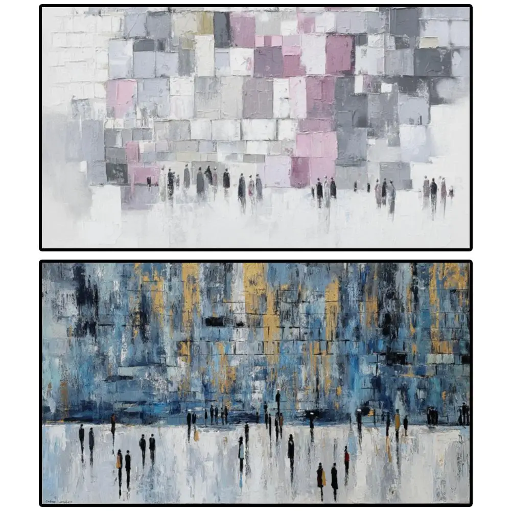 Pink Grey Jerusalem Kotel Canvas Print Abstract Western Wall Art Jewish Home Decor Contemporary Living Room Bedroom Judaica Gift
