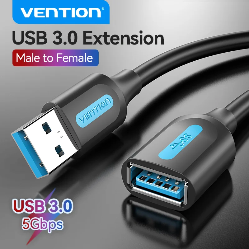 Vention USB 3.0 Extensão Cable USB 3.0 2.0 Cable Extender Data Cord for PC Smart TV Xbox One SSD Fast Speed USB Cable Extension