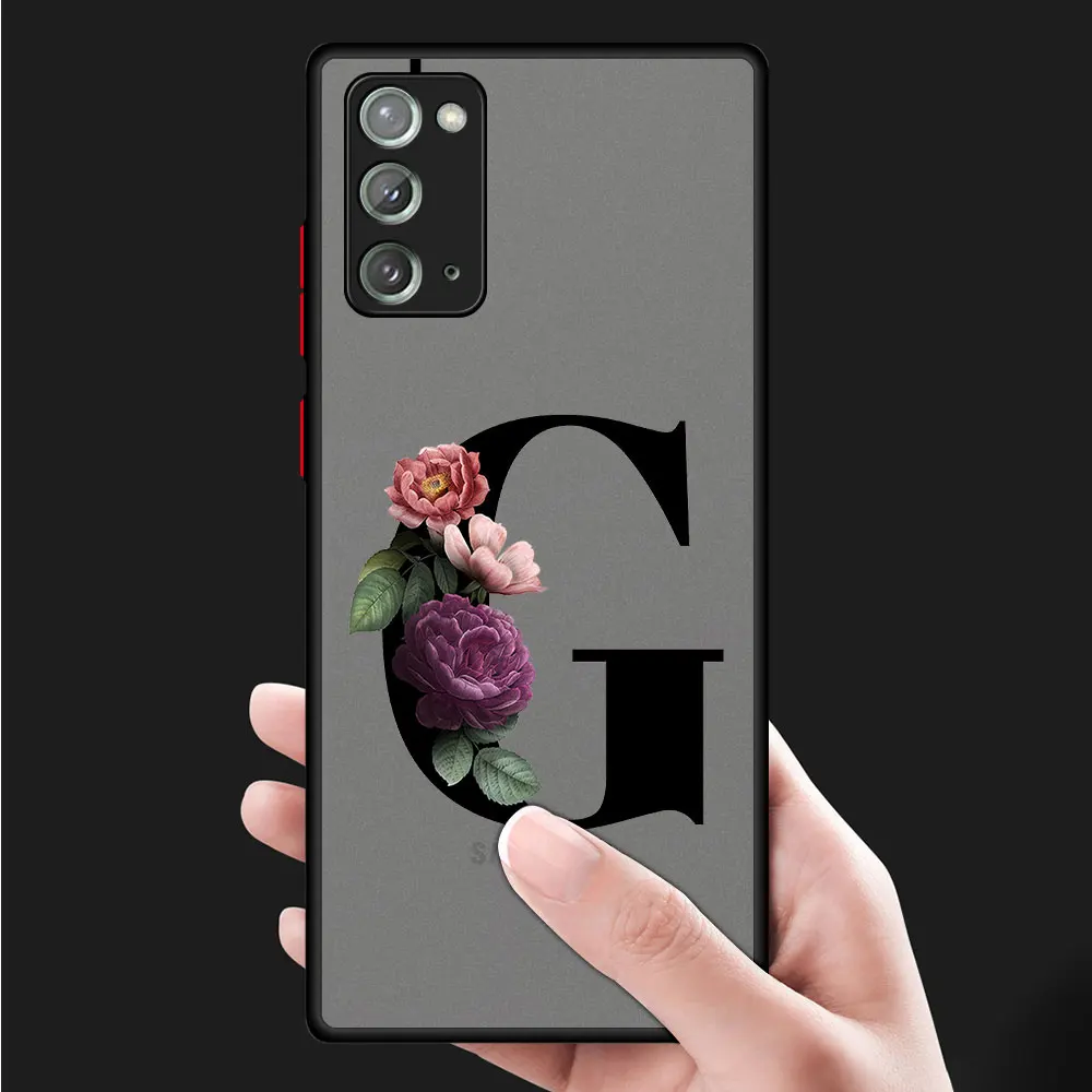 جراب هاتف بحروف مخصصة ، غطاء غير لامع لسامسونج جالاكسي A31 ، A50 ، A51 ، 4G ، A21s ، 5G ، A71 ، A05 ، A50s ، A52s ، Note 20 ، 10 Plus ، 9 ، 8 #5