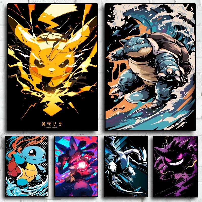 Pikachu Pokemon Canvas Painting Made of High Quality Canvas Clear Colors and Full of Details Bringing  Showing Unique Taste