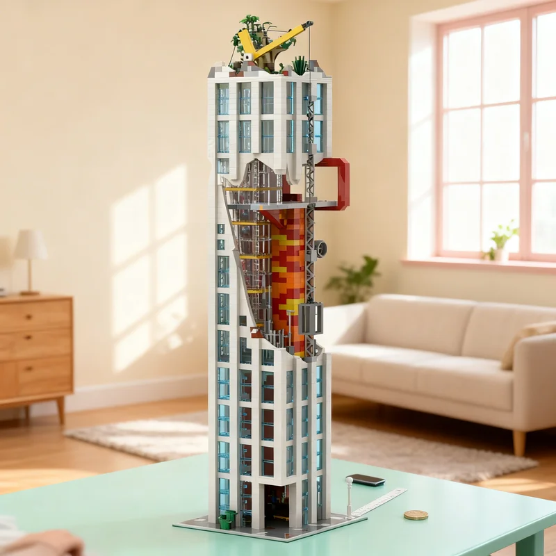 

2546pcs MOC Skyscraper City Model Building Blocks DIY Gift Creative Collectible Display Decor Premium Adult Kids Desk Home Toy
