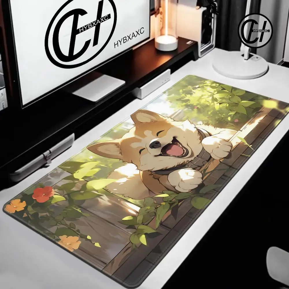 

Cute Corgi Dog Rubber Mouse Pad XXL Laptop Extended Desk Mat Kawaii Dog Keyboard Pad Rug Laptop Gamer Cabinet Soft Mousepad