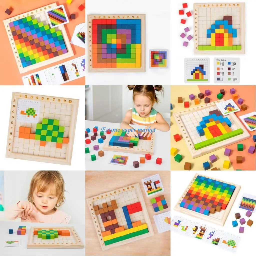 

090B Educational Board Game Math Learn Counting Wooden Block for Toddlers