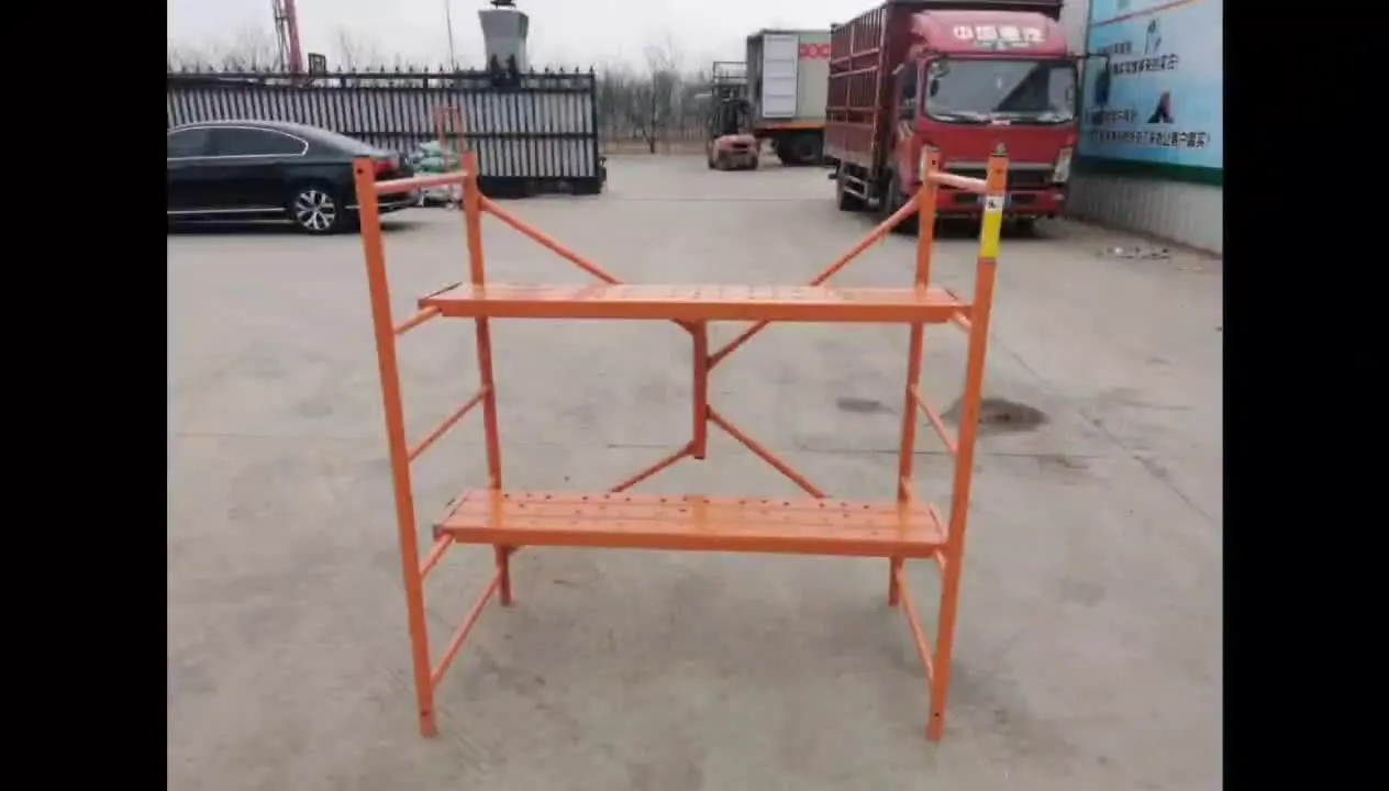 إطار سقالة متنقل من الفولاذ بتصميم صناعي مع عجلات مجلفنة لبناء المباني