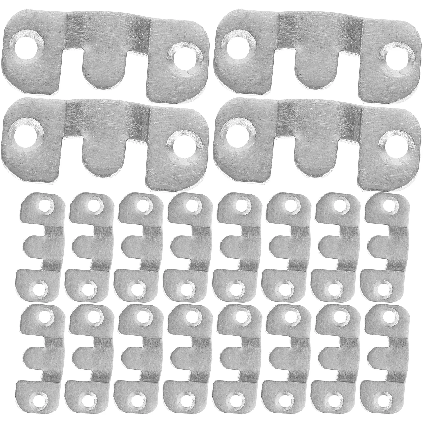 

16 Pairs Mountain Buckle Mounting Hooks Mirror Cleats Picture Hangers Shelf Bracket Stainless Steel Brackets Keyhole