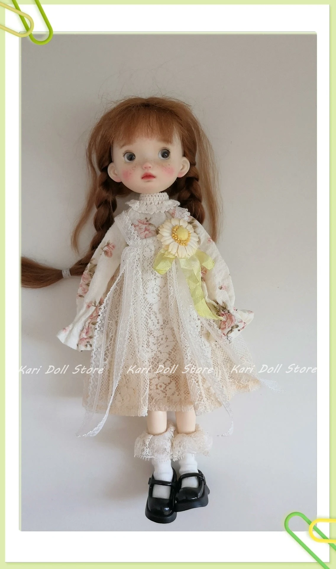 

Kari Doll Clothes and skirts dress Sunflower sundress floral long sleeve set for Landazz Landoudou Doll