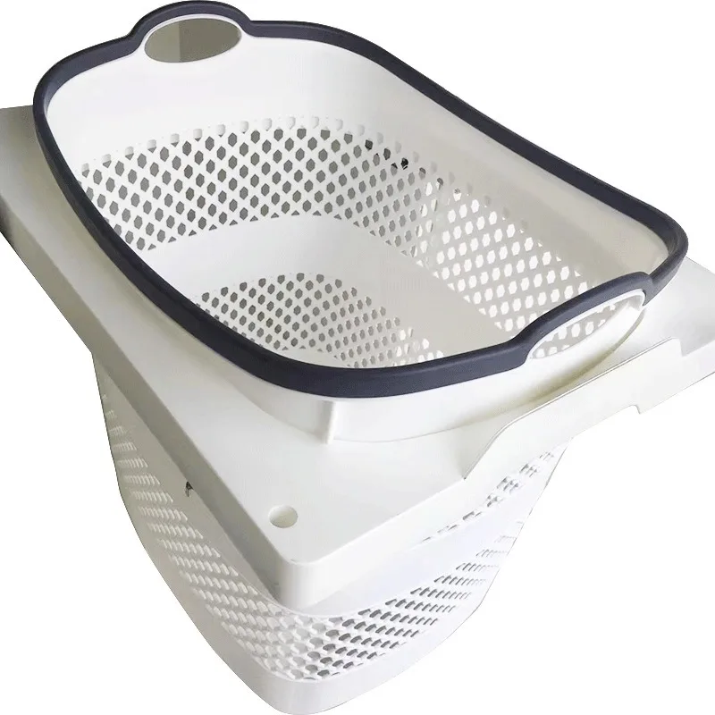 Washing machine cabinet embedded laundry basket, family bathroom storage basket, portable laundry basket
