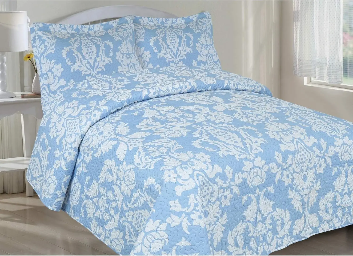 

Medallion Twin Blue Traditional Microfiber 2 Piece