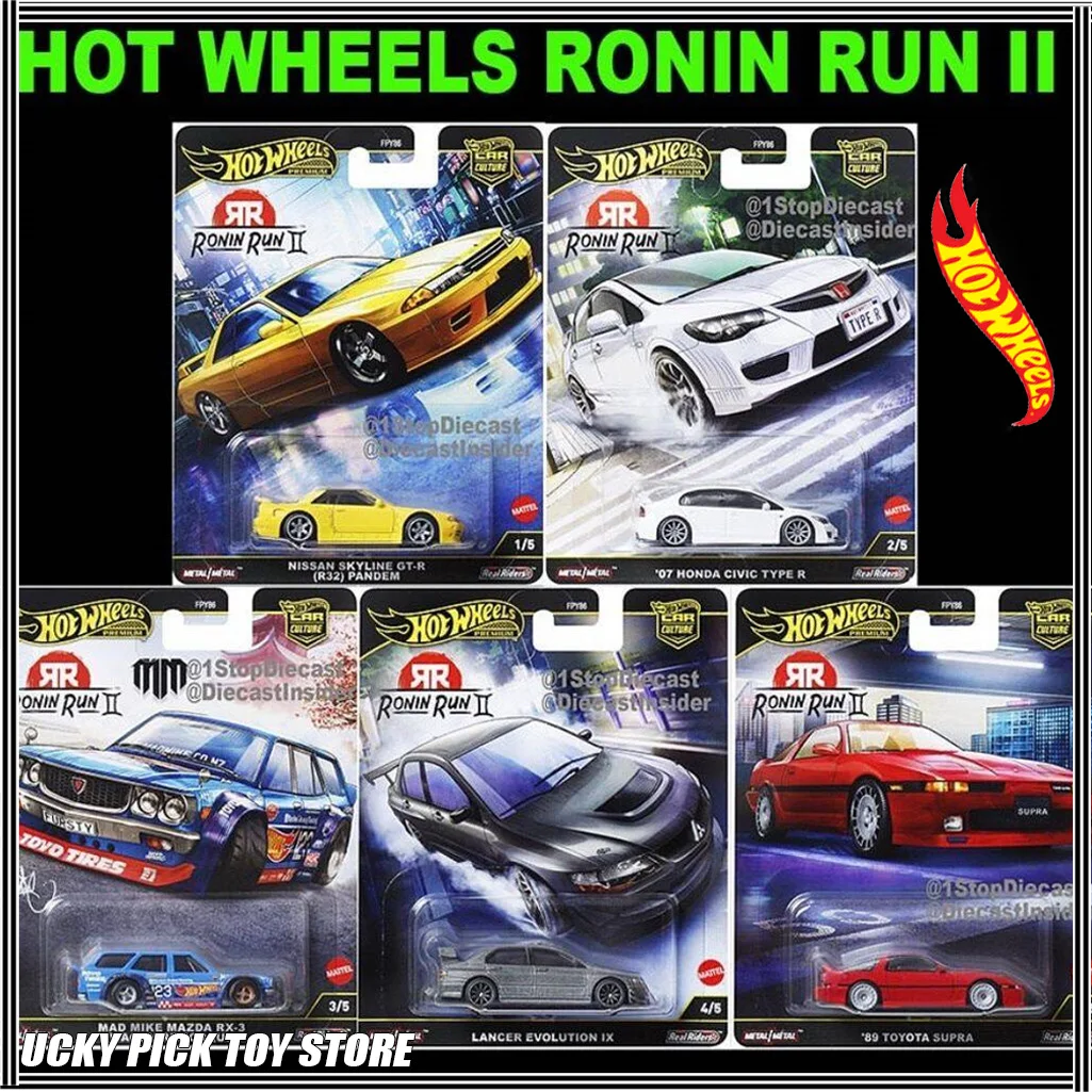 

Mattel Hot Wheels Ronin Run 2 Meteor Iron Bottom Rubber Tire 1/64 Scale Die-Cast Alloy Car Model Toy Collection Gift