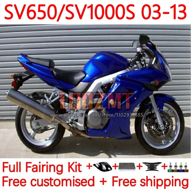 Factory Blue Body For SUZUKI SV650S SV1000S 03-13 SV 650S 1000S 2003 2004 2005 2006 2007 2008 09 10 11 12 13 Fairings 179No.0